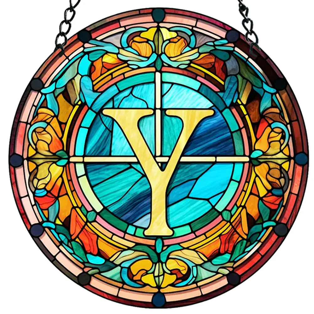 Acrylic Suncatcher Home Decoration Panel A-Z Letter Door Sign Hanging Decoration