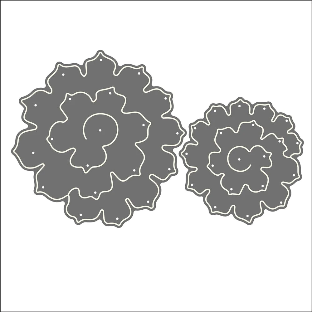 3D Rose Flower Frame Craft Dies Metal Cutting Dies Stencil for DIY Scrapbooking Photo album Paper Card Making Decorative