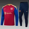 2023/2024 Barcelona Half-Pull Training Suit Red-blue Jersey Set