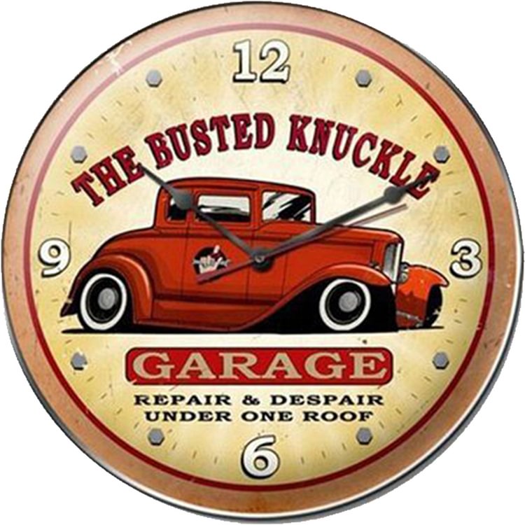 Car Garage - Round Vintage Tin Signs/Wooden Signs - 11.8x11.8in