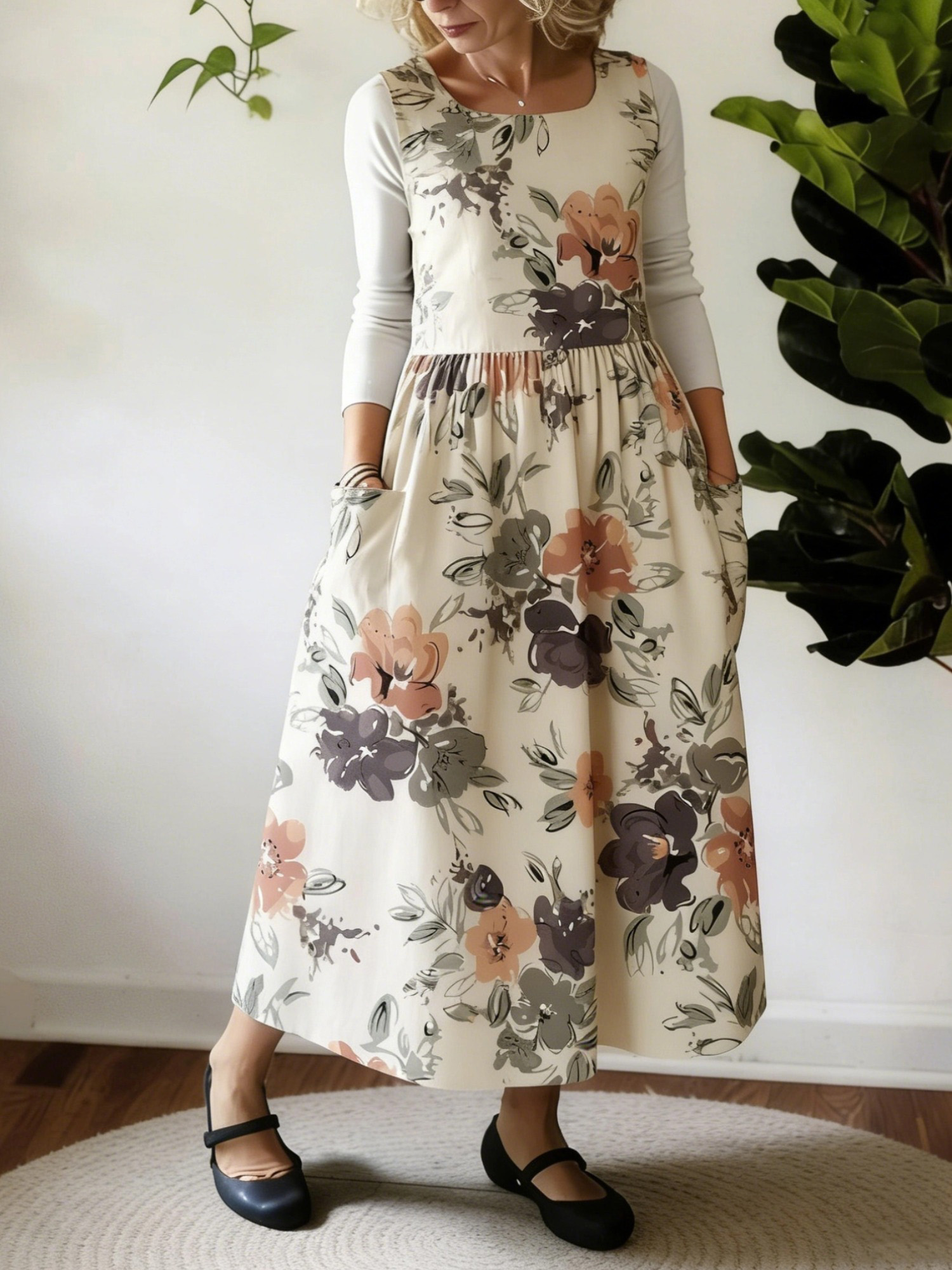 Natural Blossoms Printed Apron