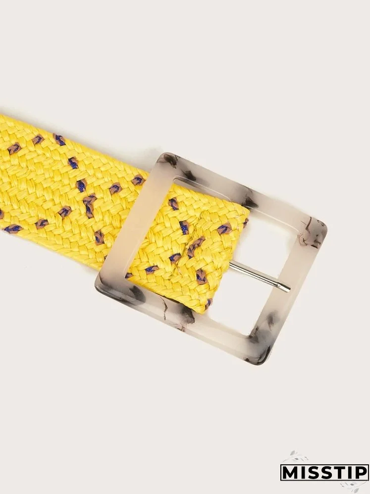 Geometric Buckle Woven Belt