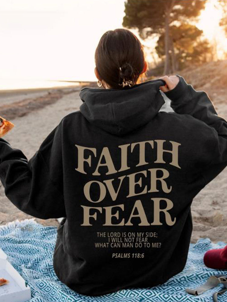 Women's Inspirational Faith Over Fear The Lord In On My Side Hoodie