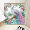 Diamond Painting-DIY Crystal Rhinestone Pink and White Peacock