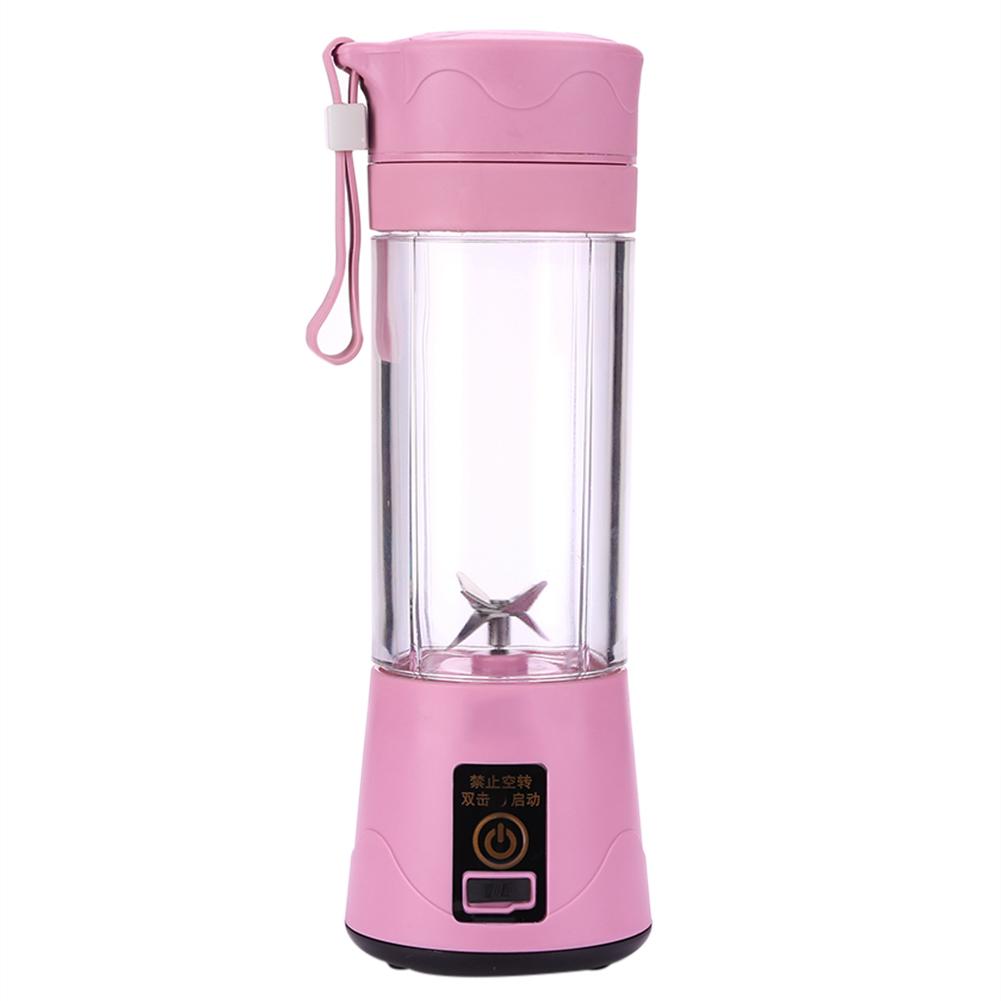 

380ml Portable Mini Juicer USB Rechargeable Blender Mixer Juice Machine, Pink, 501 Original