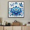 Blue Lotus 5d DIY Diamant-Kunst-Malkits f&uuml;r Wanddekoration im Homeoffice 40x40cm