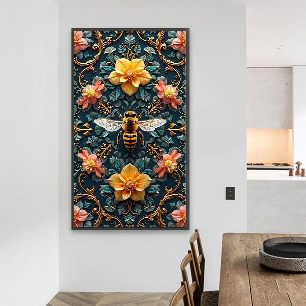 Diamond Painting - Full Round Drill - Flower Bee(Canvas|40*70cm)