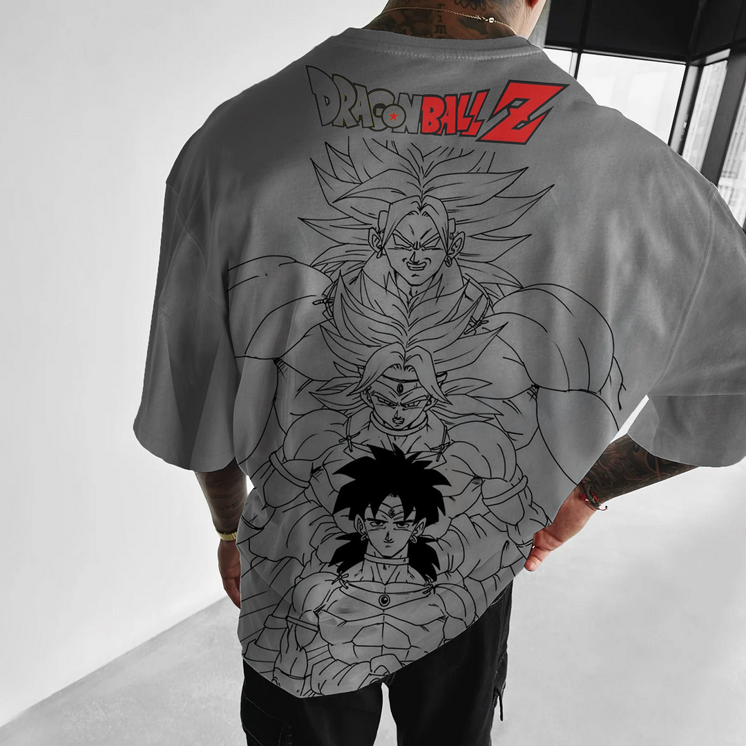 Unisex Oversized DB Broly Anime Collection Print T-shirt