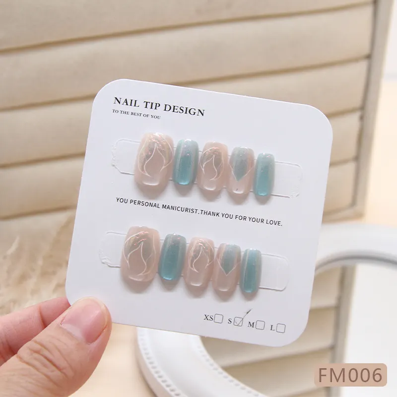 Churchf Churchf Cat Eye Mermaid Wearing Armor Detachable Code 10 Nail Nail Nail Gradient Live Nail