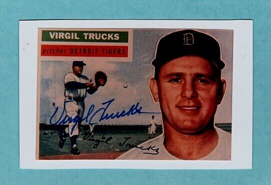 VIRGIL TRUCKS-DETROIT TIGERS AUTOGRAPHED COLOR Photo Poster painting ON 3X5 CARD-d.2013