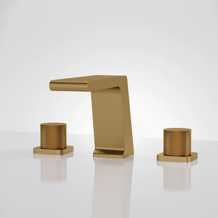 EVERSTEIN Widespread Bathroom Sink Faucet in Brushed Gold SFS1008-GD