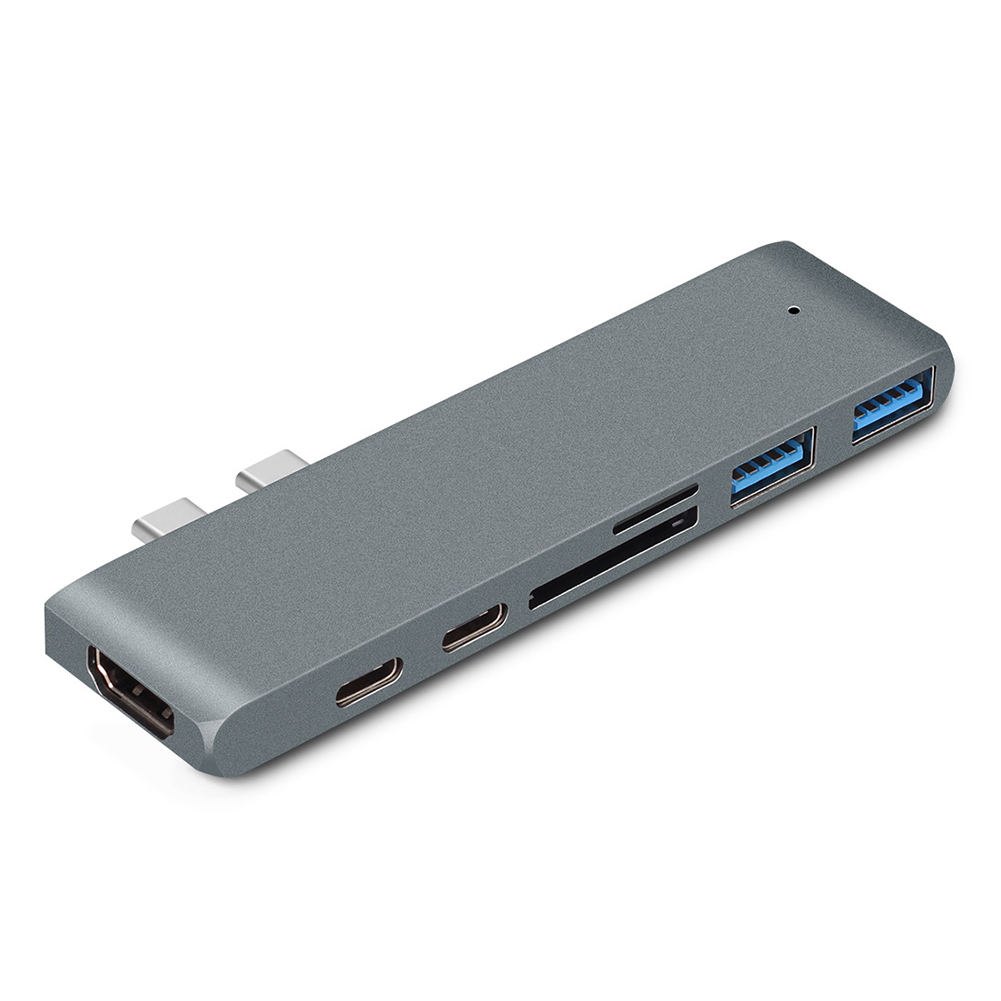 

Multifunctional 7 in 1 Dock Dual USB Type C Hub for Apple Laptop, Grey, 501 Original