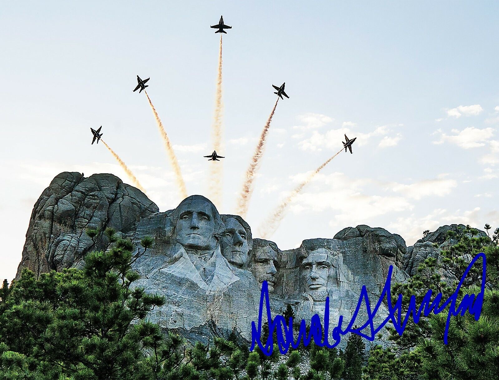 PRESIDENT DONALD MELANIA TRUMP SIGNED AUTOGRAPH 8.5X11 Photo Poster painting REPRINT MT RUSHMORE