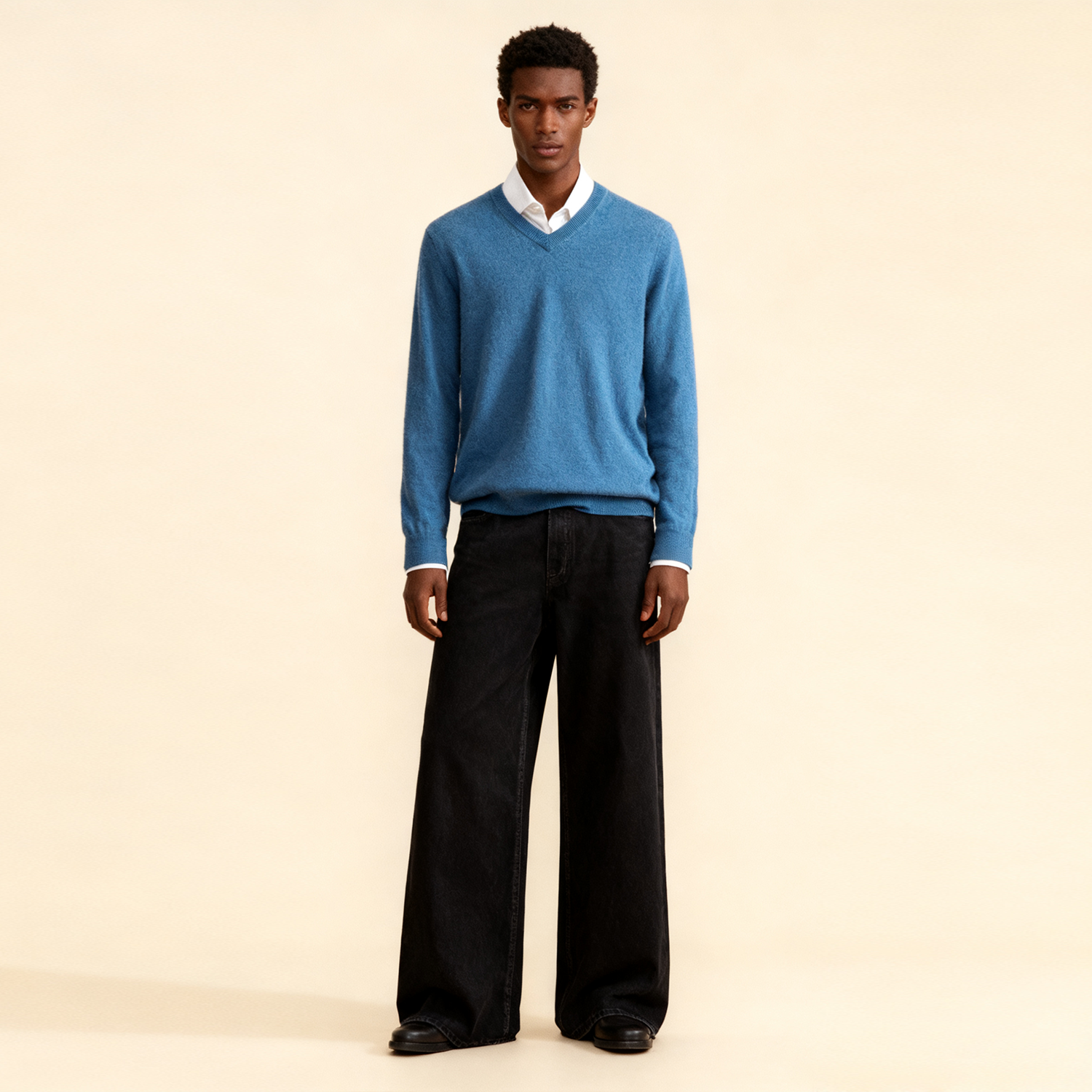 Men's Cashmere V Neck Sweater Casual Wear REAL SILK LIFE