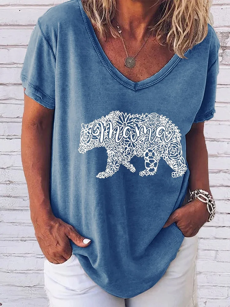 Bestdealfriday Mama Bear Graphic Tee