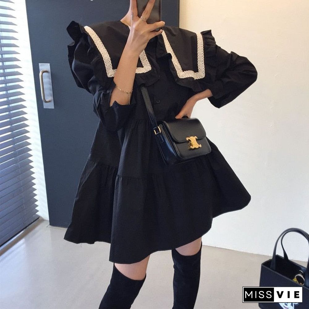Baby Collar Loose Age-reducing Large Collar Dress