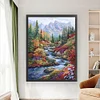 Mountain Stream-9CT Stamped Cross Stitch Bead Embroidery 51*69cm