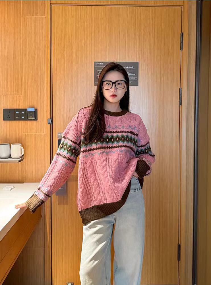 Chicfifth Sweater Women Winter Long Sleeve High Quality Autumn Vintage Top Knitted Cardigan