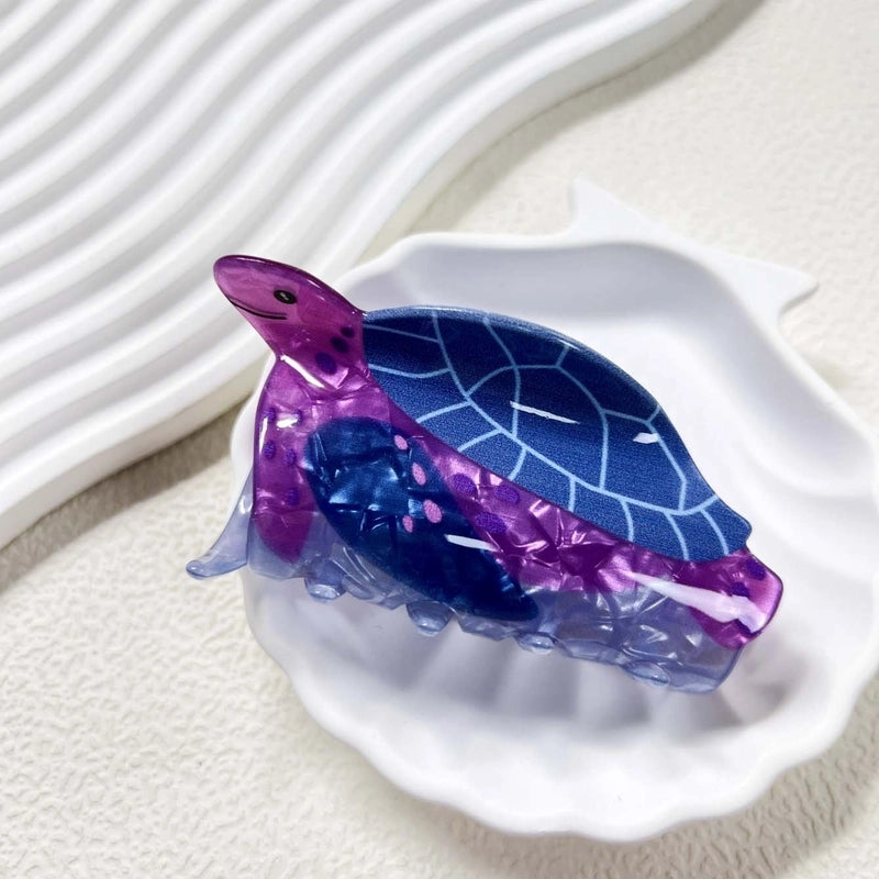 Women’s Cute Artistic Tortoise Sea Wave Acetic Acid Sheets Hair Claws