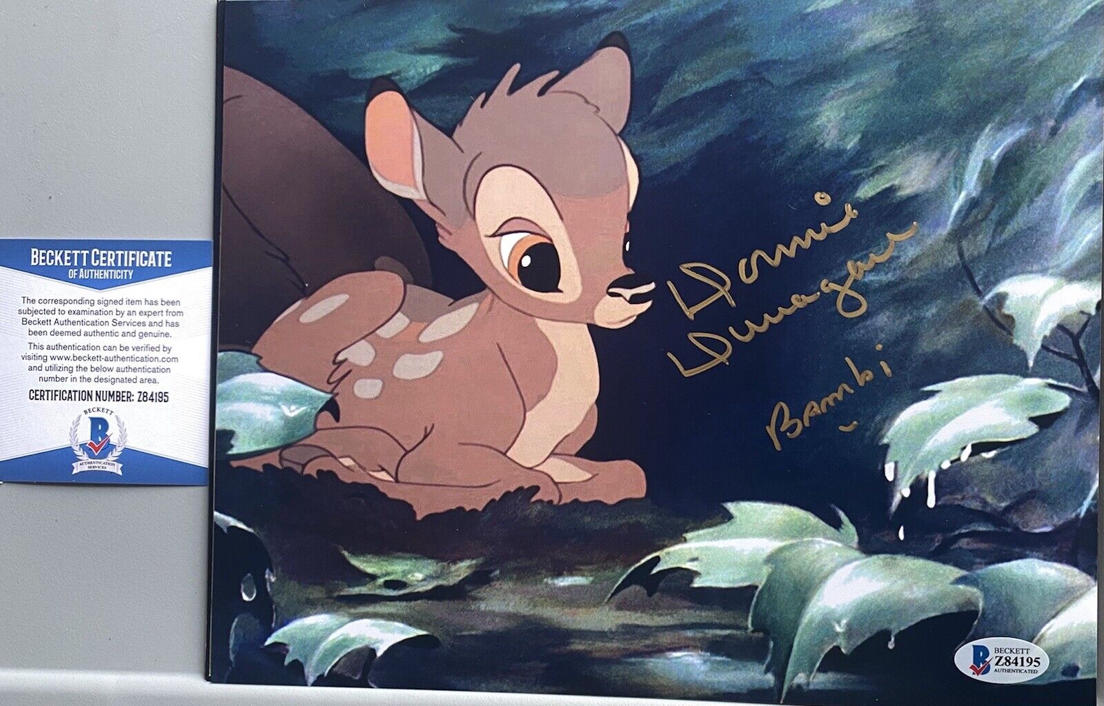 Bambi , Donnie Dunagan Signed Autographed 8x10 Photo Poster painting Beckett Authenticated