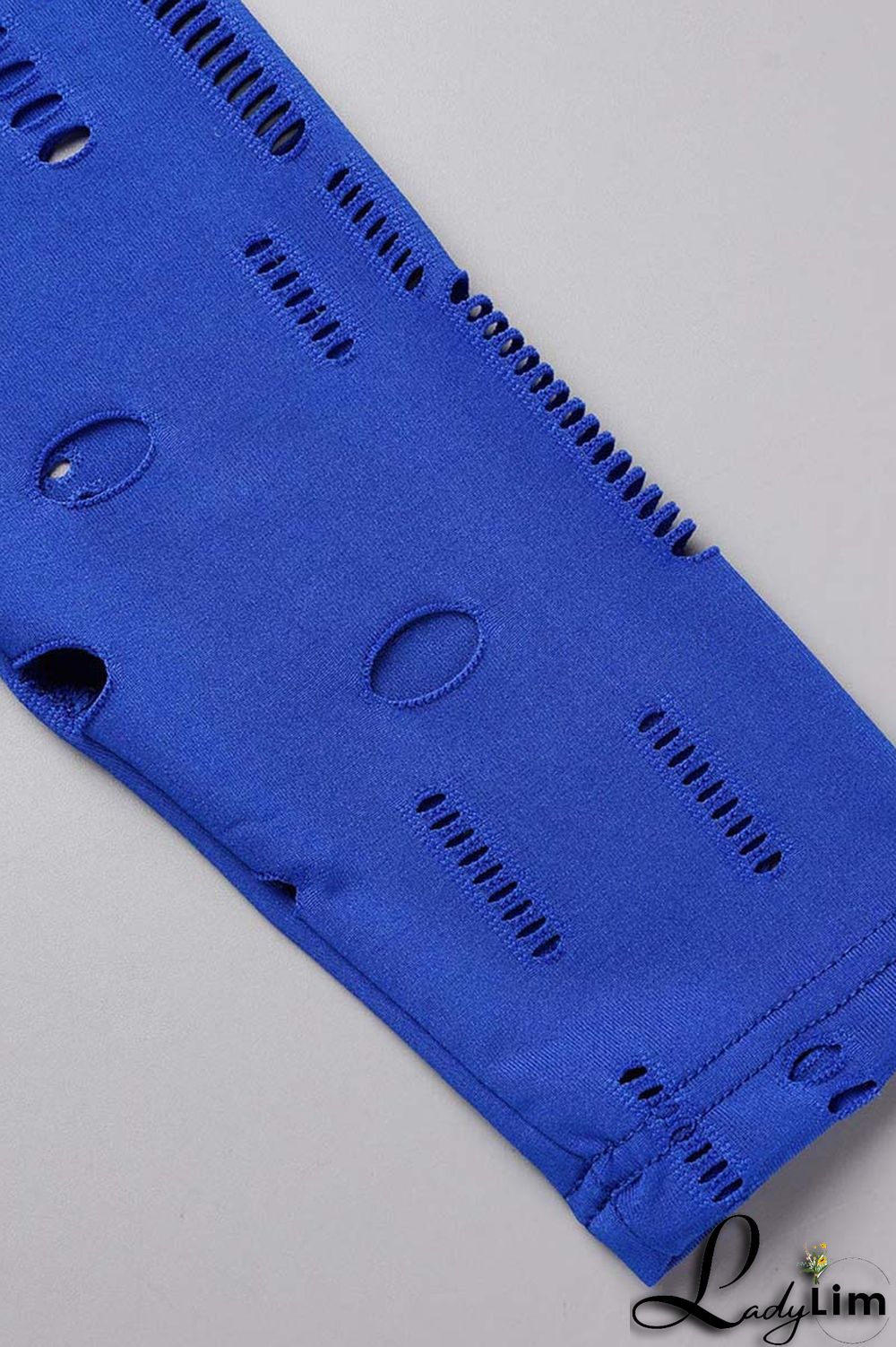 Black Fashion Sexy Solid Ripped Half A Turtleneck Long Sleeve Two Pieces