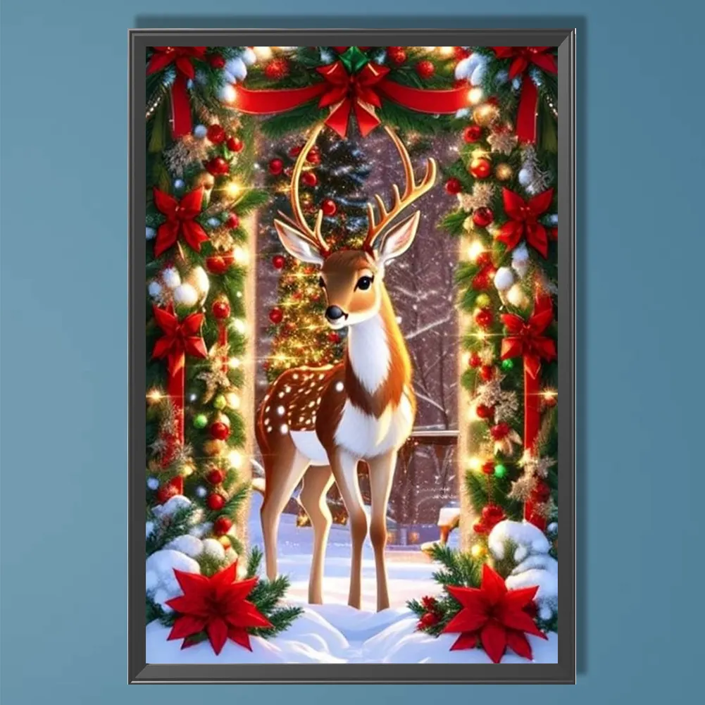 Diamond Painting - Full Round Drill - Christmas Elk(Canvas|40*60cm)