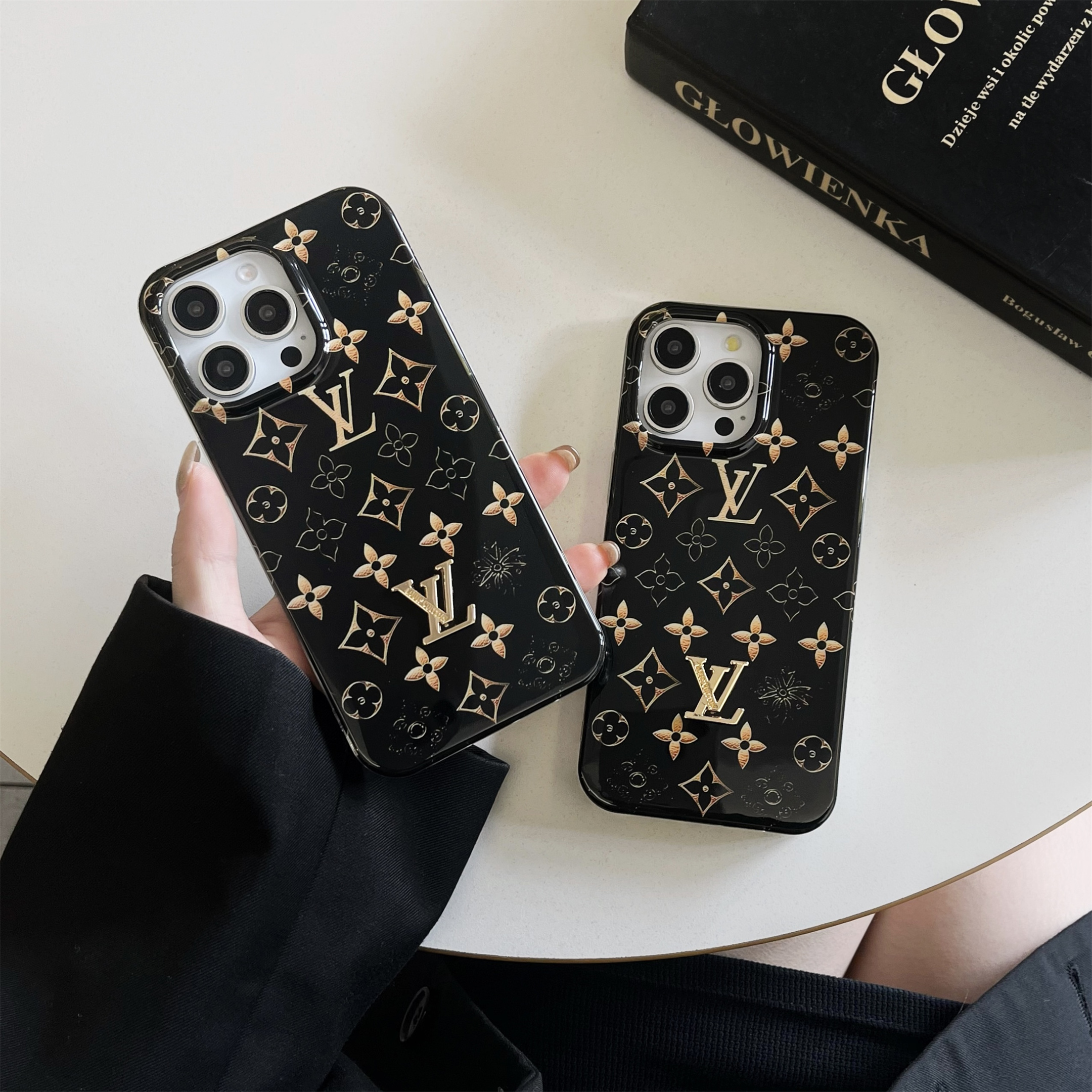 LV Gold Stamping Letter Combination 3D Logo Apple iPhone Case