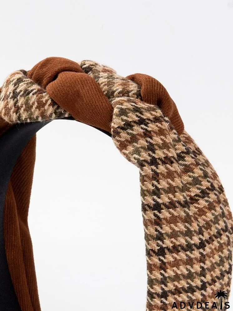 Houndstooth Print Wide Headband