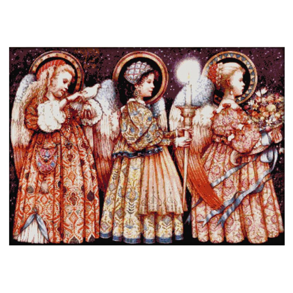 

Angel - 14CT Stamped Cross Stitch - 71*54CM, 501 Original