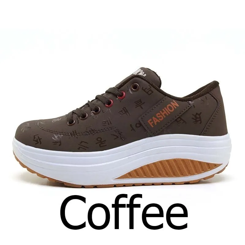 Fashion Women Sneakers Height Increasing Summer Breathable Waterproof Wedges Platform Shoes Woman Pu Leather Casual Shoes Tenis