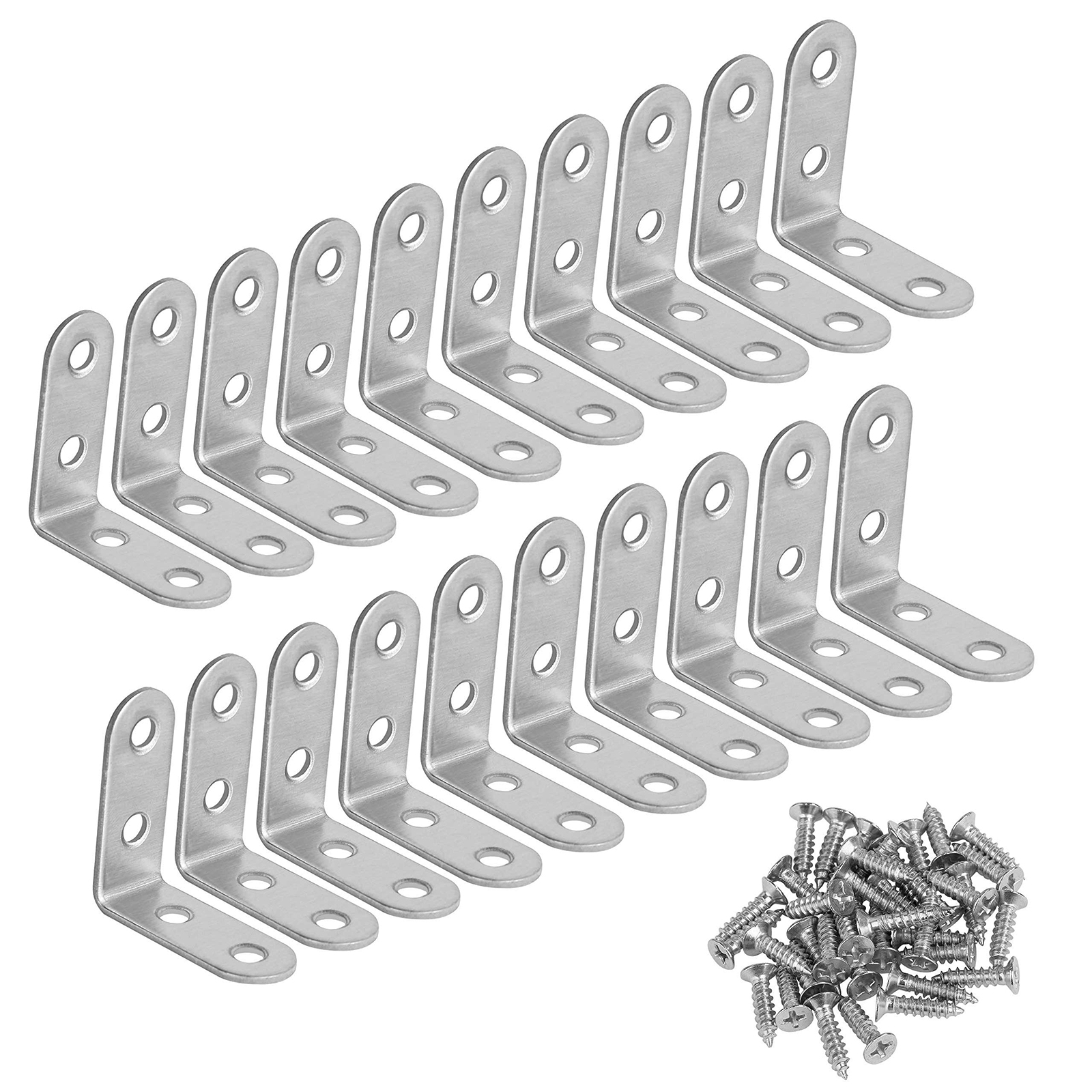 

20 Pack Corner Bracket 90 Degree Right Angle L Shape Bracket Corner Brace, 501 Original