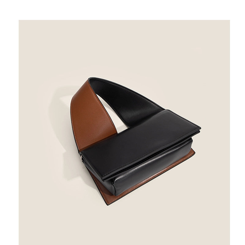 Women’s Small Pu Leather Color Block Streetwear Multicolor Square Flip Cover Shoulder Bag Handbag