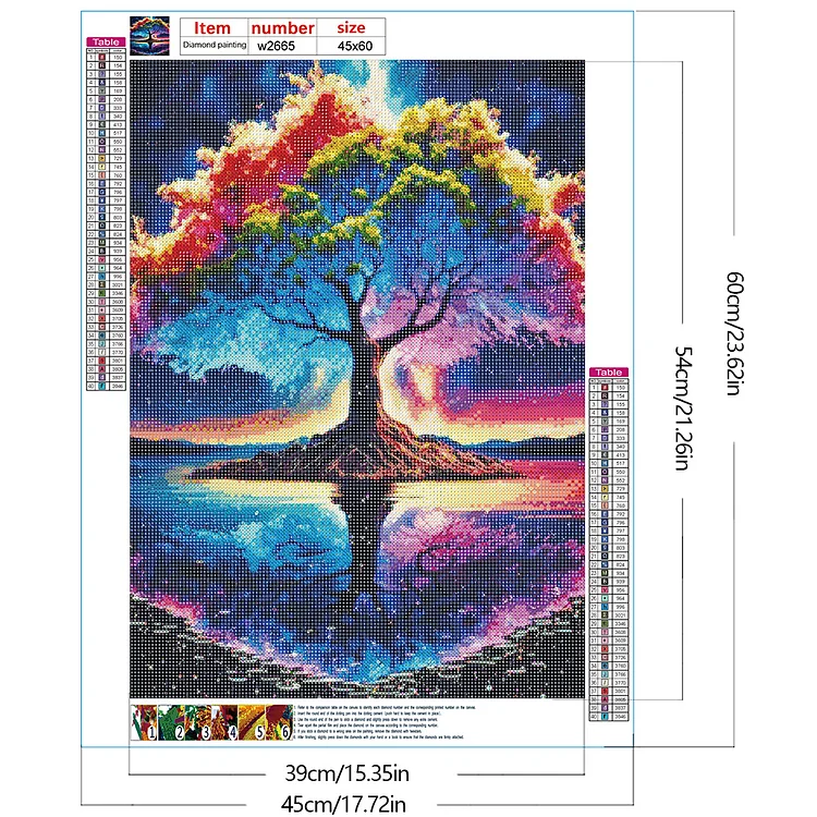 Colorful Tree Of Life 40*80CM(Canvas) Full Round Drill Diamond Paintin –  everydayecrafts