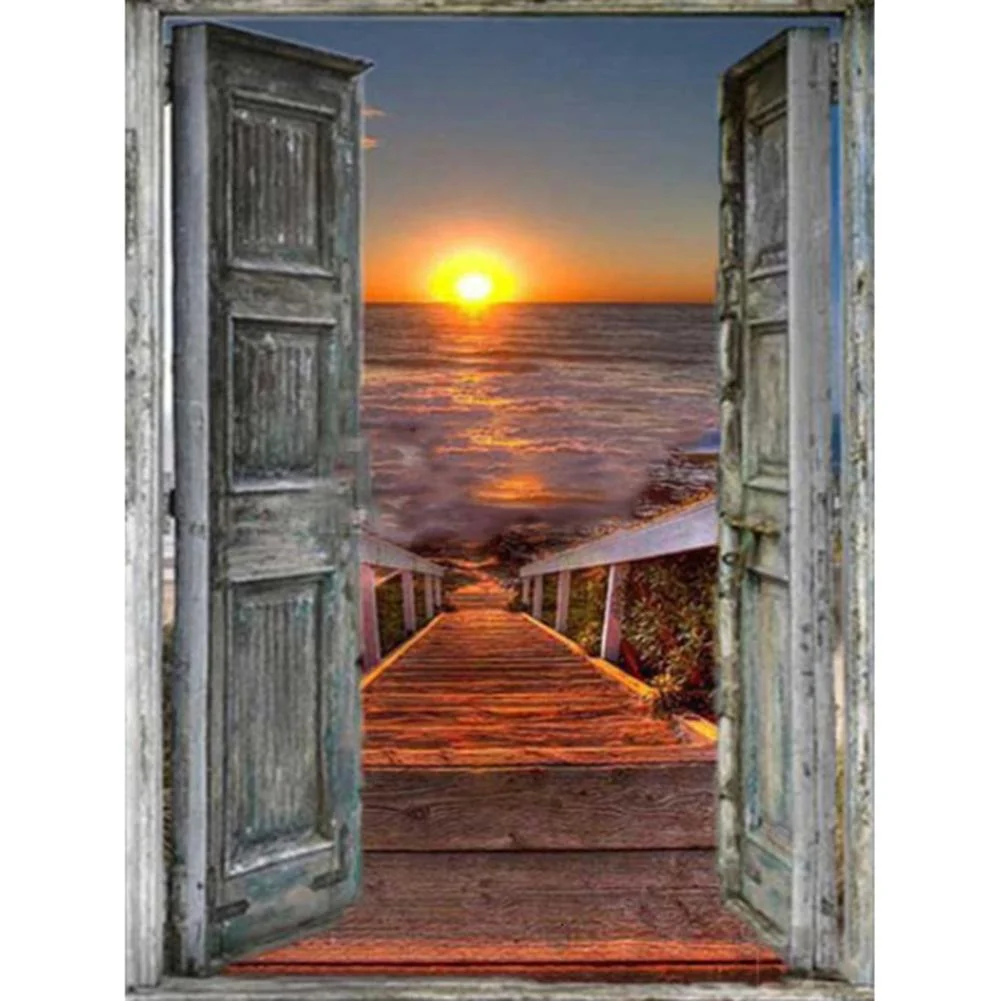 Full Round Diamond Painting - Sunrise Outside(30*40cm)