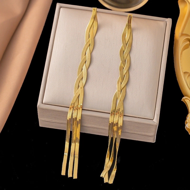 1 Pair Sweet Minimalist Heart Shape Bow Knot Shell Plating Titanium Steel Drop Earrings