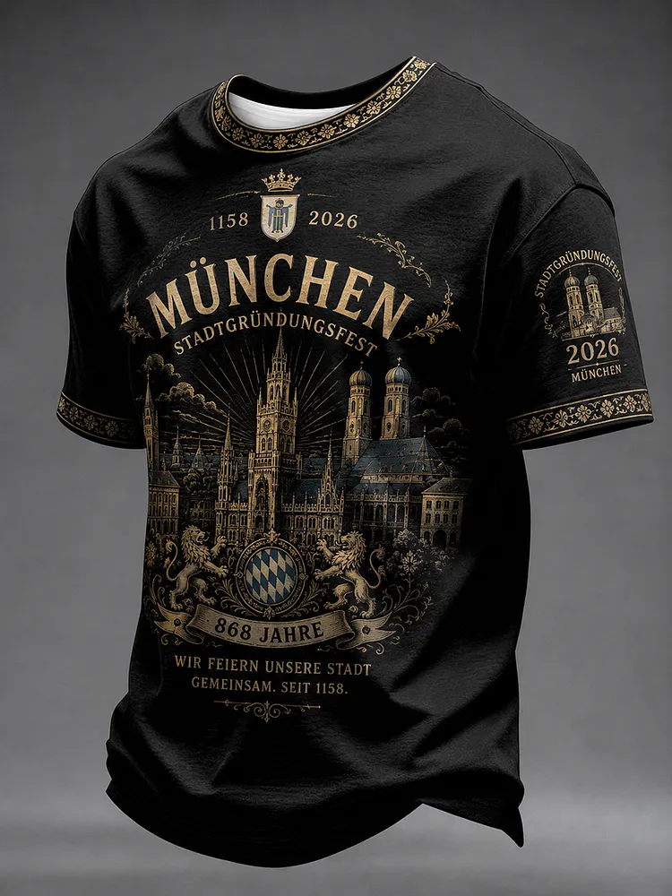 Herren-Stadtgr&uuml;ndungsfest-Print-T-Shirt