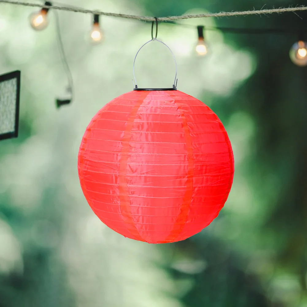 30cm Solar Hanging String Light Garden Holiday Lantern LED China Lamp (Red)