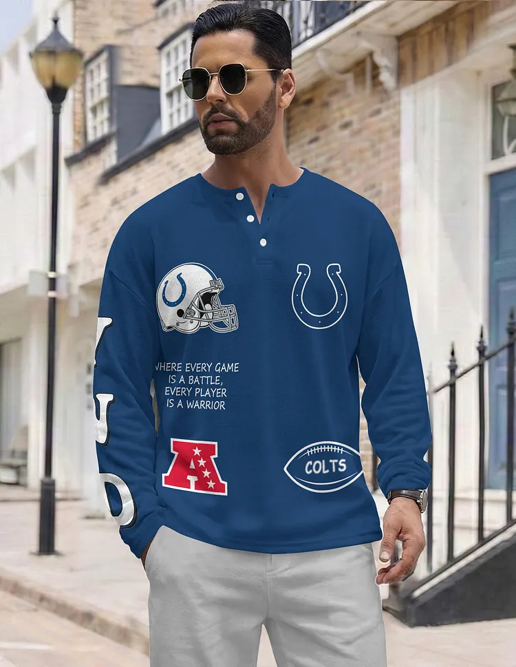 Indianapolis Colts  Long Sleeve Henley Shirts & Pants set