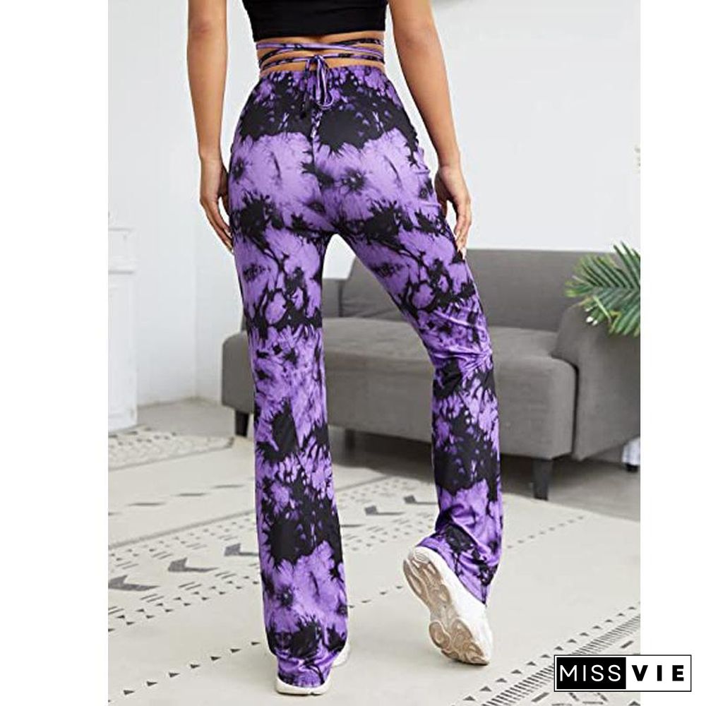 Sexy High Waist Printed Strappy Pants