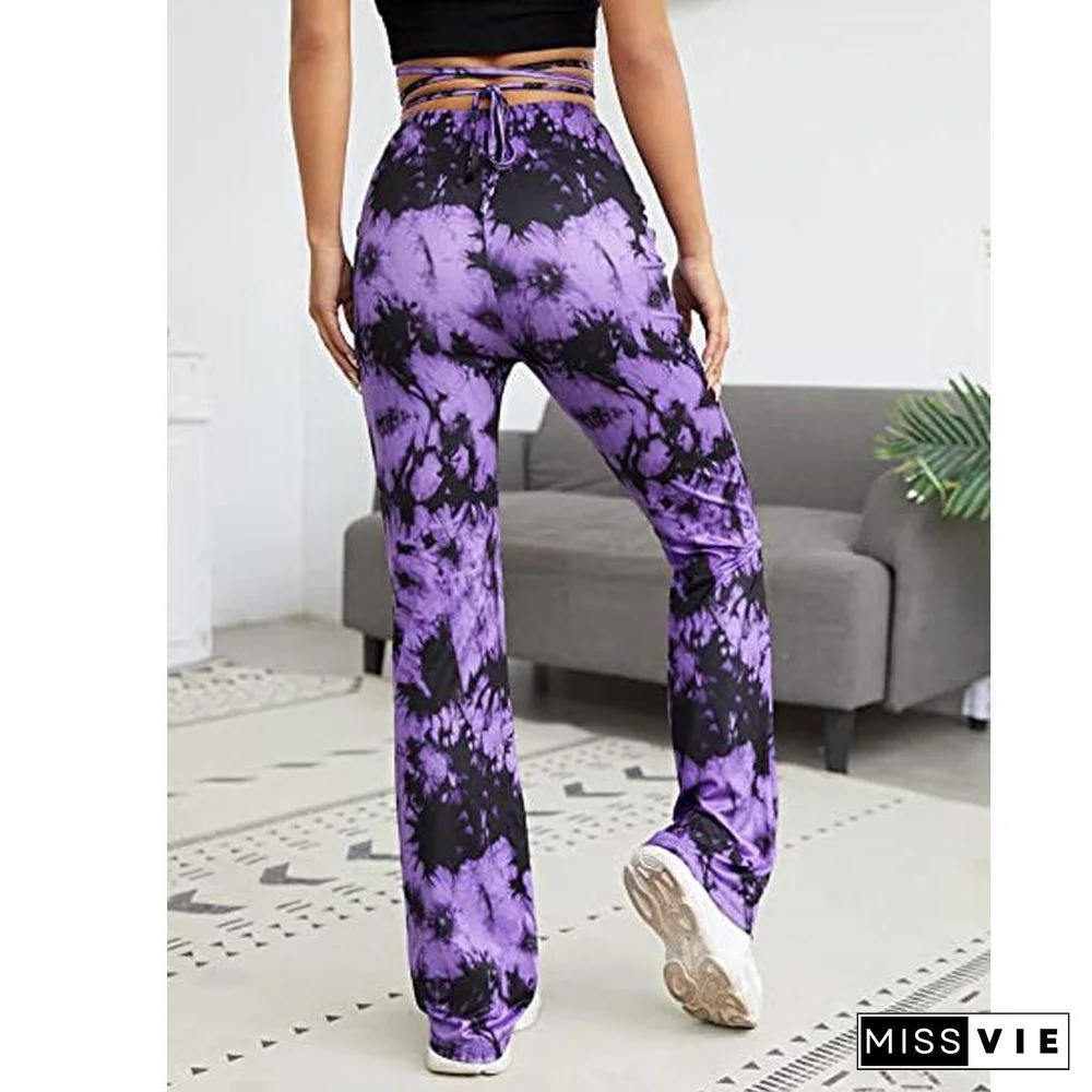 Sexy High Waist Printed Strappy Pants