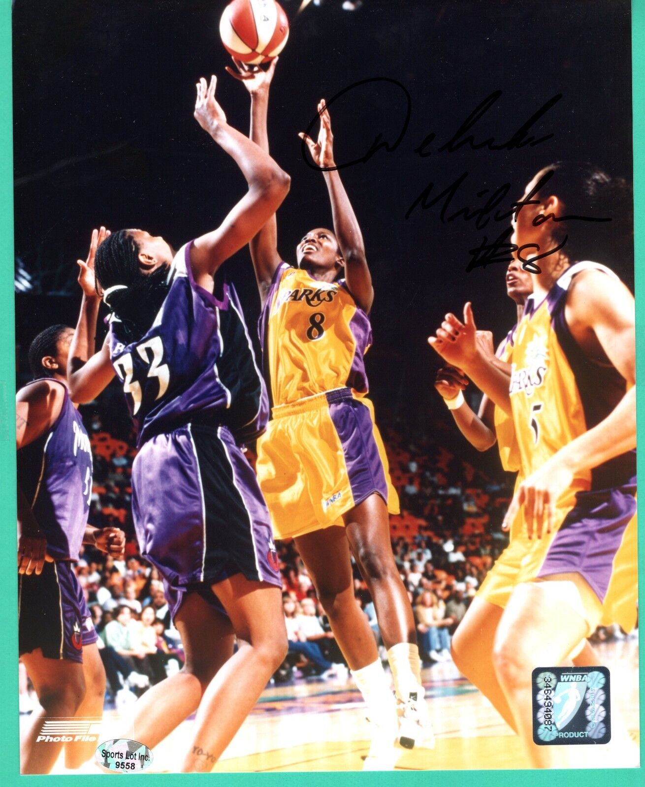 Delisha Milton WNBA LA Sparks Basketball Hand Signed Autograph 8x10 Photo Poster painting COA