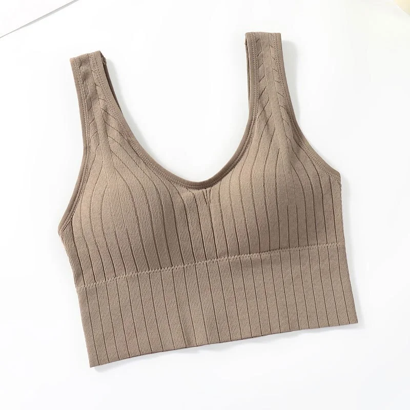 Billionm Women Seamless Sports Crop Top Sexy Bra Female Tube Tops Home Base Tank Sleeveless Camis Lingerie Underwear