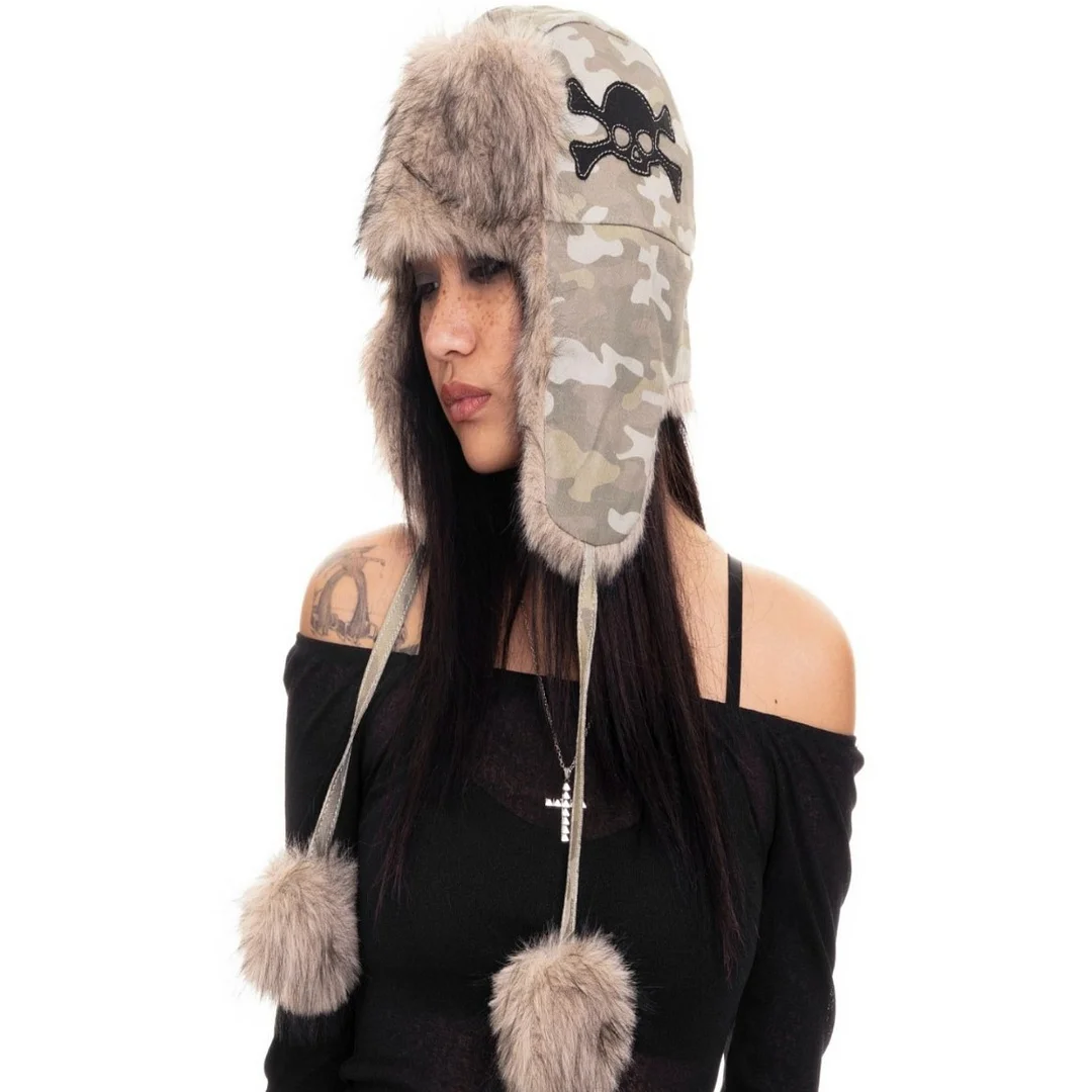 Athvotar Athvotar Winter Warm New Clothing Skeleton Print Men And Women Personality Trend Lei Feng Hat Subculture