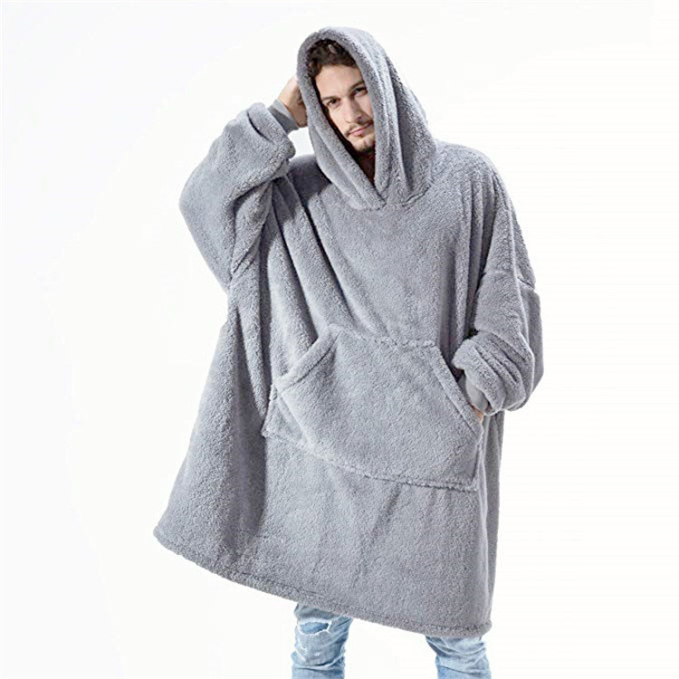  thdmladies Double-Sided Fleece Hoodie Thicker Wearable Blanket thedmladies
