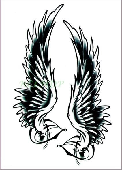 Waterproof Temporary Tattoo Sticker divine wings of angel tatto stickers flash tatoo fake tattoos for girl women lady 7