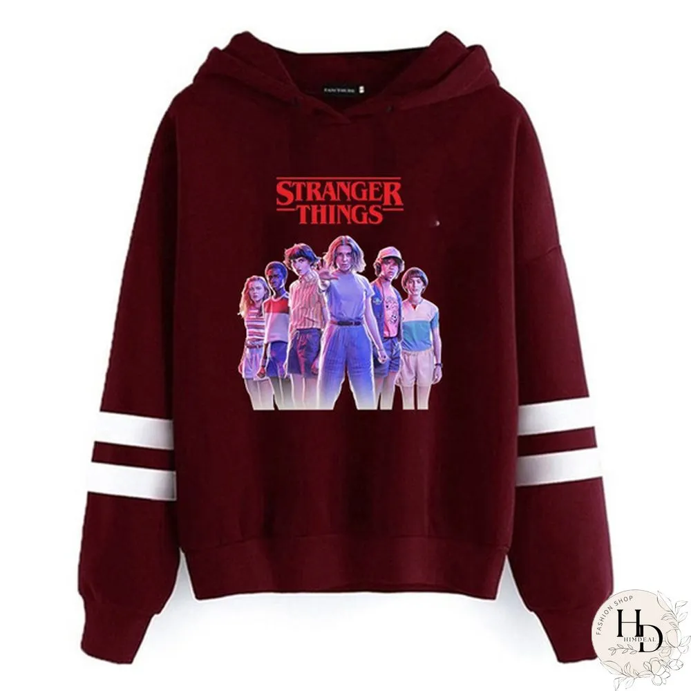 Stranger Things Printed Hoodies Unisex Hooded Sweatshirts Cozy Tops Pullovers