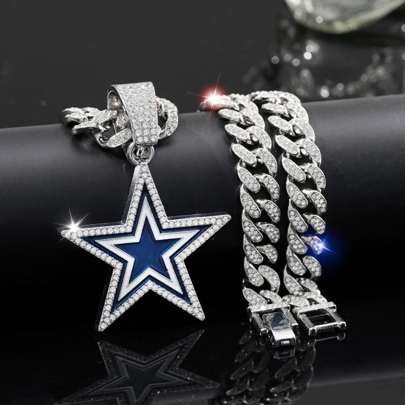 Hip-Hop Star Zinc Alloy Enamel Inlay Rhinestones Unisex Pendant Necklace
