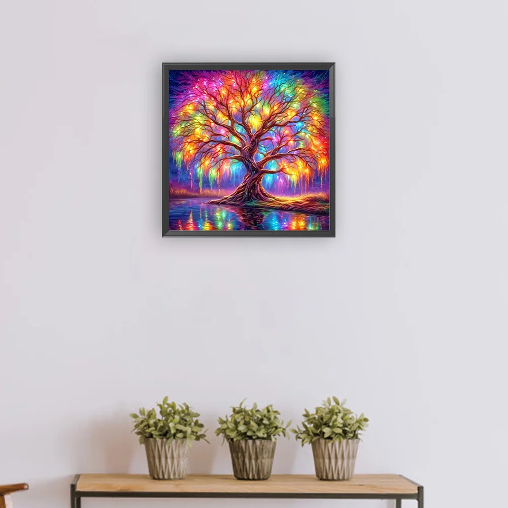 Diamond Painting - Full Round Drill - Colorful Tree(Canvas|30*30cm)