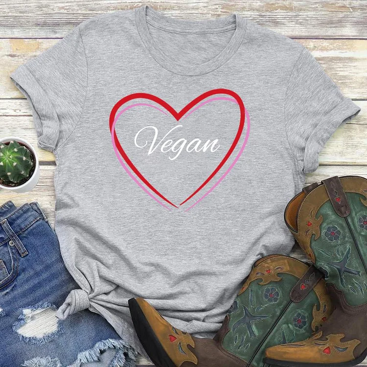 Vegan Love Heart Present   T-Shirt Tee-04548-Annaletters
