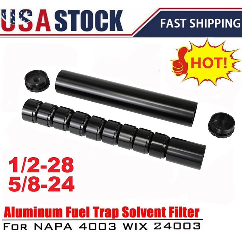USA STOCK 1/2-28 5/8-24 Fuel Filters Fuel Trap Solvent Filter For NAPA 4003 WIX 24003 6061-T6 Automobiles Filters Parts 